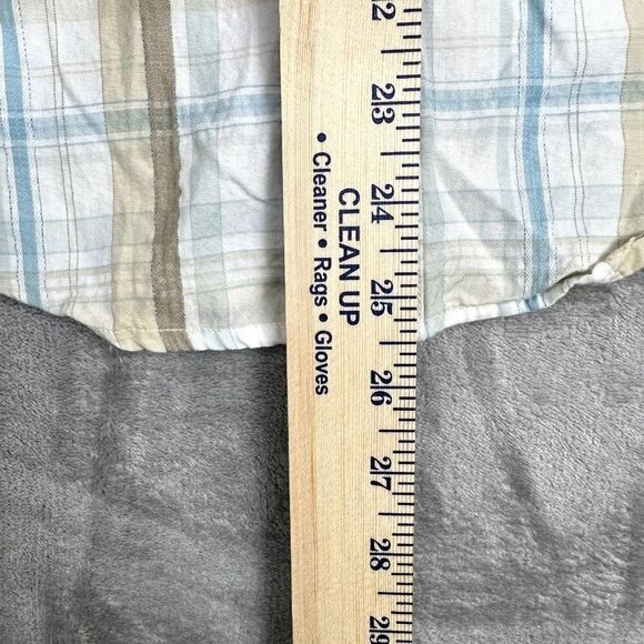 ARIAT Womens SZ Small Fitted Tan Blue Cream Plaid Embroidered Studded Snap Shirt - Picture 5 of 8